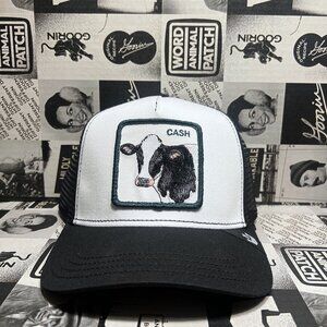Authentic Goorin Bros The Cash Cow Black White Trucker Snapback Hat (NWT)